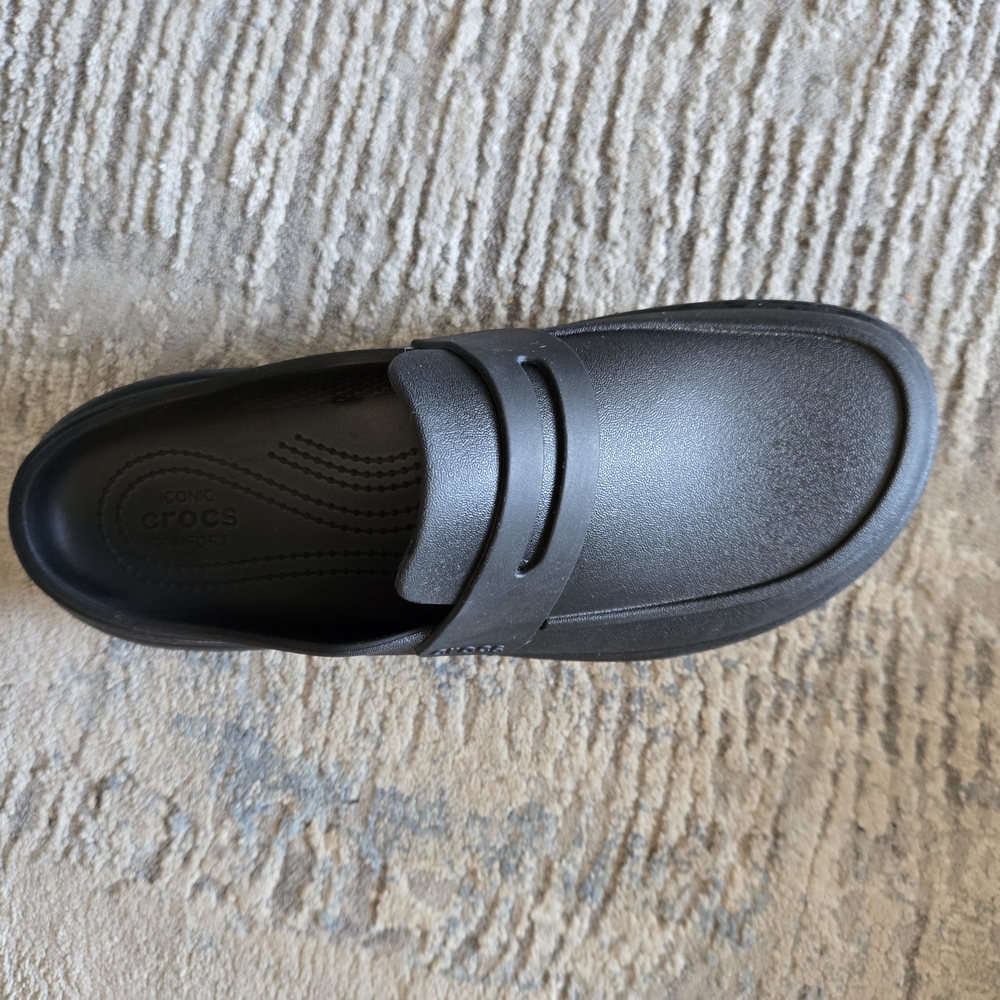 CROCS Black Platform Loafer Flats - Picture 2 of 10